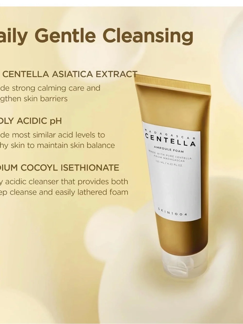 Madagascar Centella Ampoule Foam Cleanser - Gold